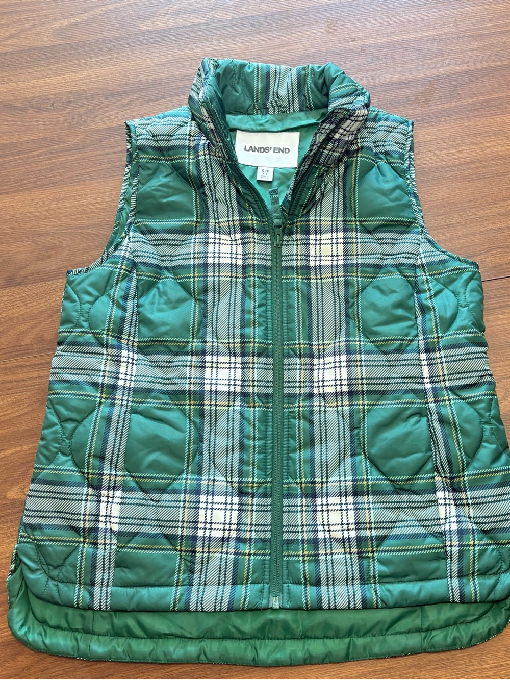Lands' End Women's Print Featherfree Quilted Insulated Vest